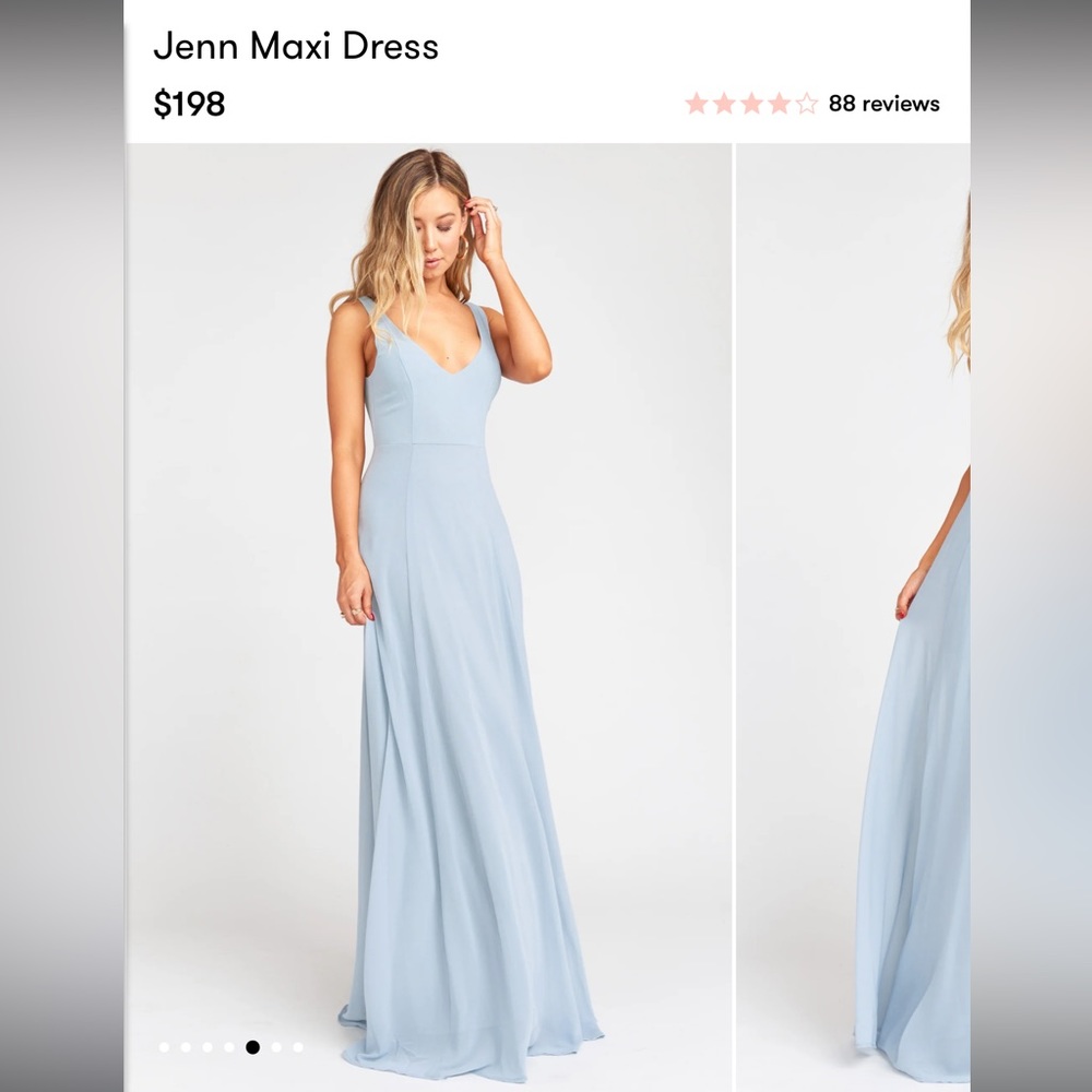 Show Me Your Mumu Jenn Maxi Dress-Steel Blue Chiffon